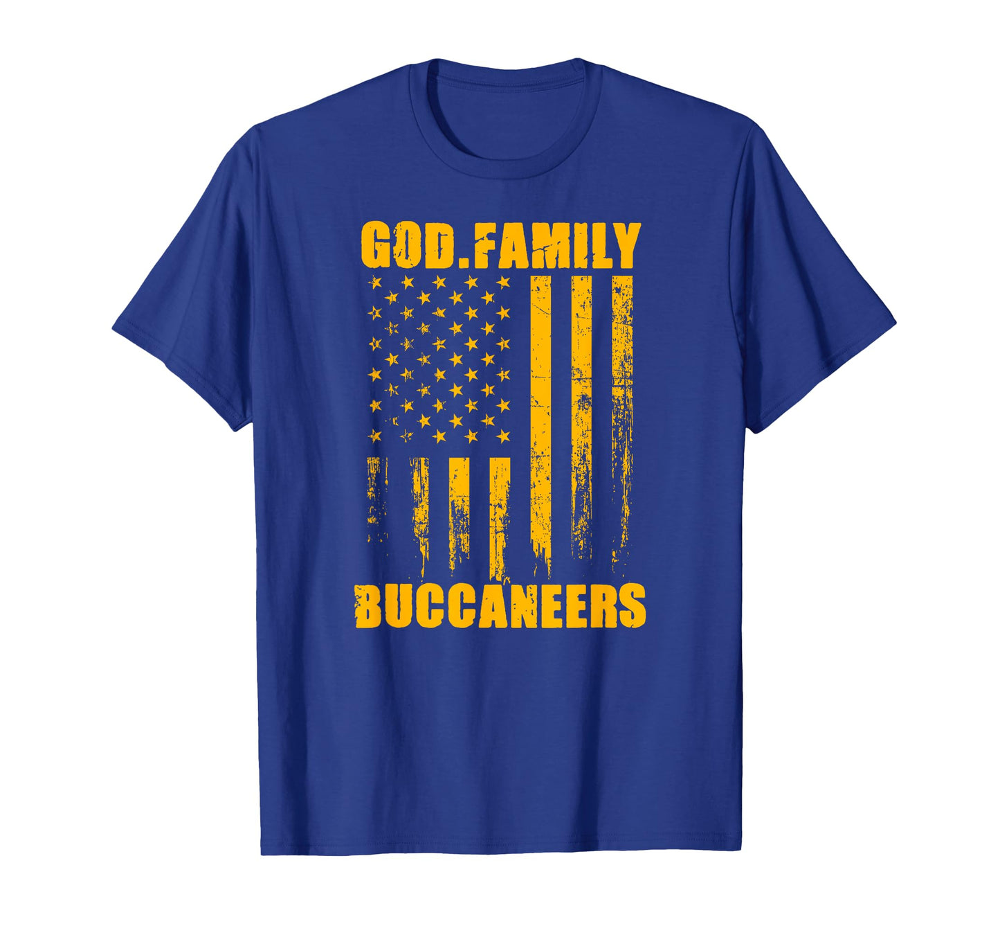 Kingston Buccaneers God. Family. Vintage USA Flag T-Shirt