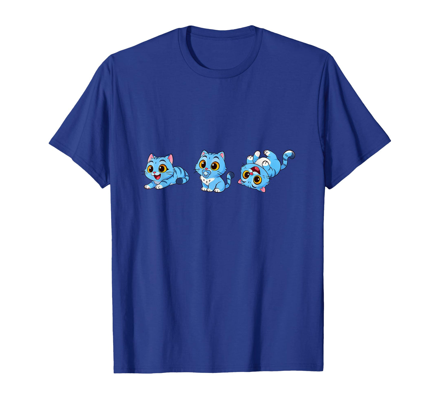 Cute k-pop Blue Tigers Playing Funny Cartoon Graphic Design T-Shirt