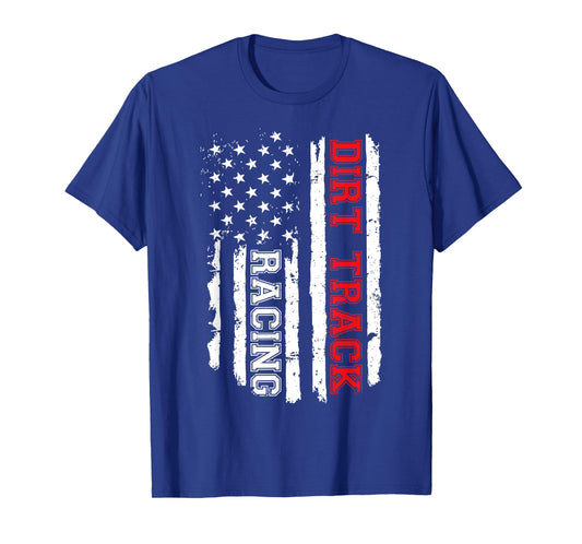 Dirt Track Racing American Flag T-Shirt