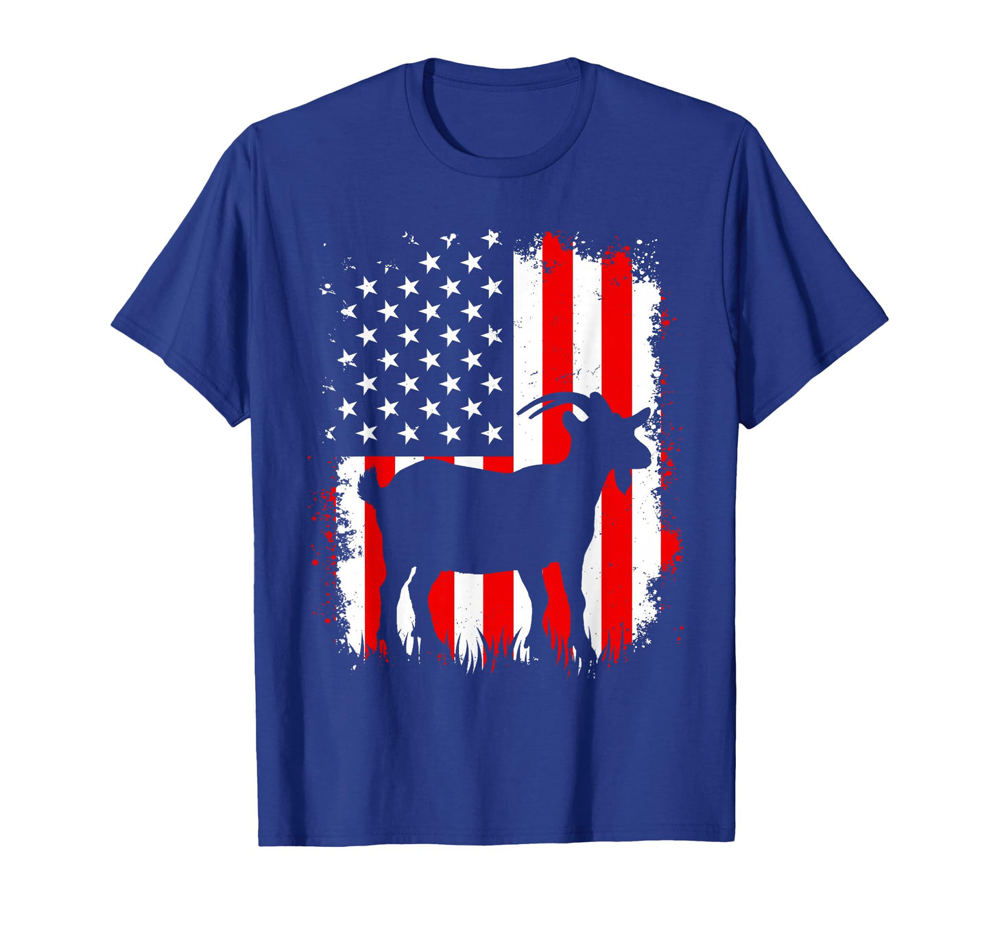 Goat USA American Flag 4th of July Patriotic Silhouette T-Shirt