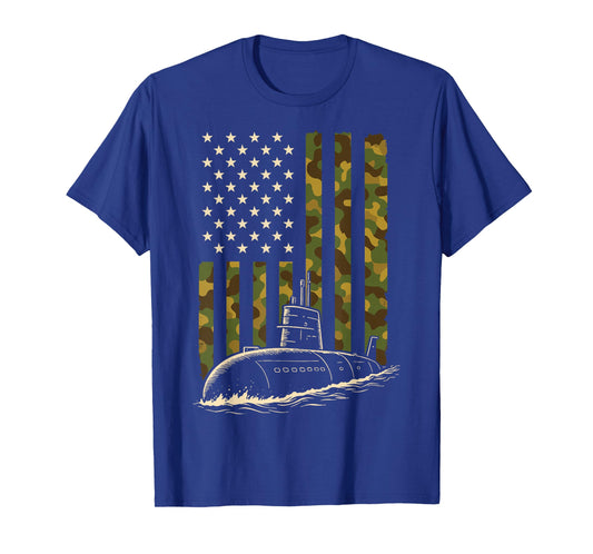 Submarine USA Flag Veteran 4th of July T-Shirt