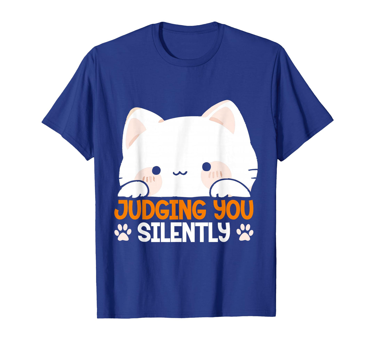 Judging You Silently Kitten Lover Sarcasm Adorable Cat Men Women Kids T-Shirt
