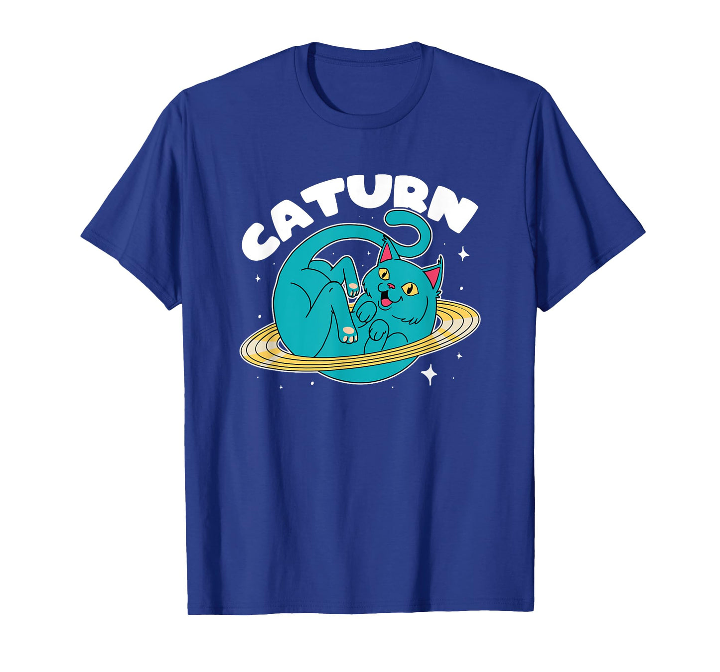 Astronaut Cat Planet Saturn Caturn Astronomy Lover Cat Puns Men Women Girls Kids T-Shirt