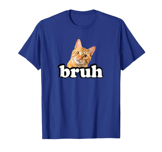Cute Kids Womens & Mens Bruh Orange Tabby Cat Lover T-Shirt
