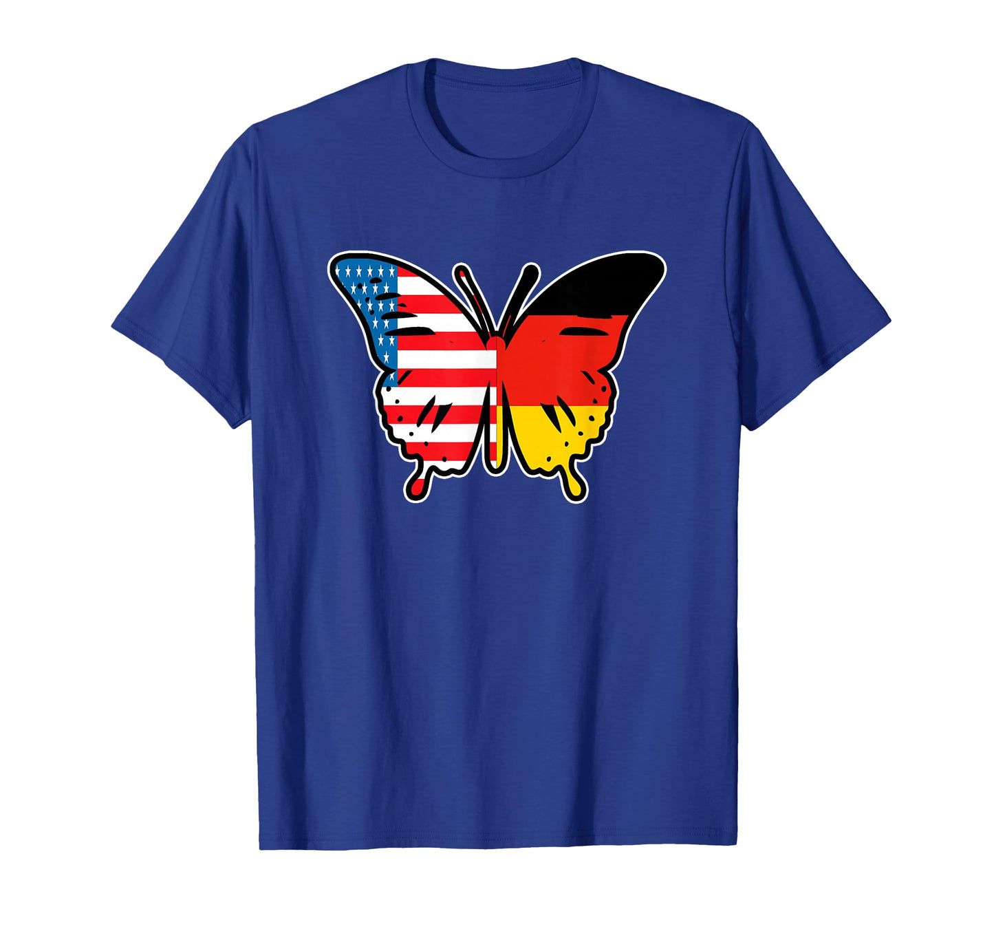 Half German And American Germany Usa Flag Butterfly Girl T-Shirt