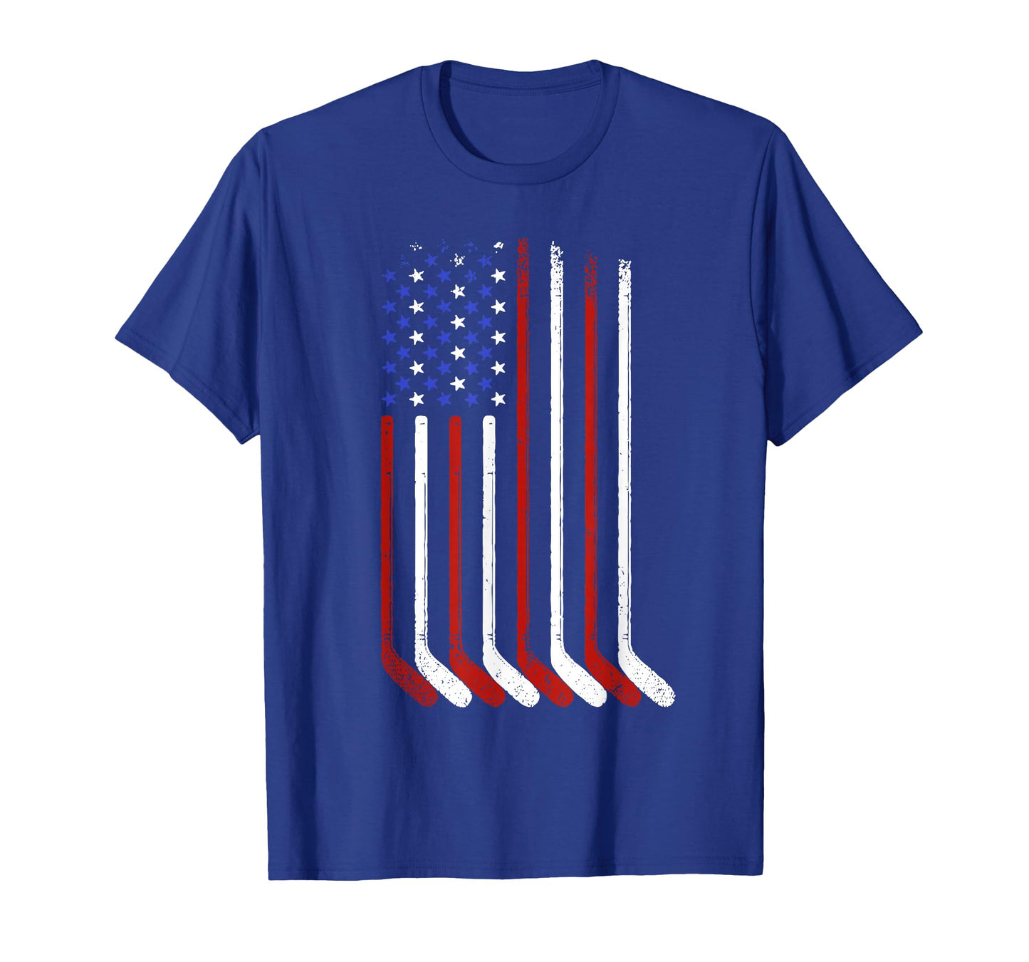 Vintage Ice Hockey American Flag For Men Boys Girls Women T-Shirt