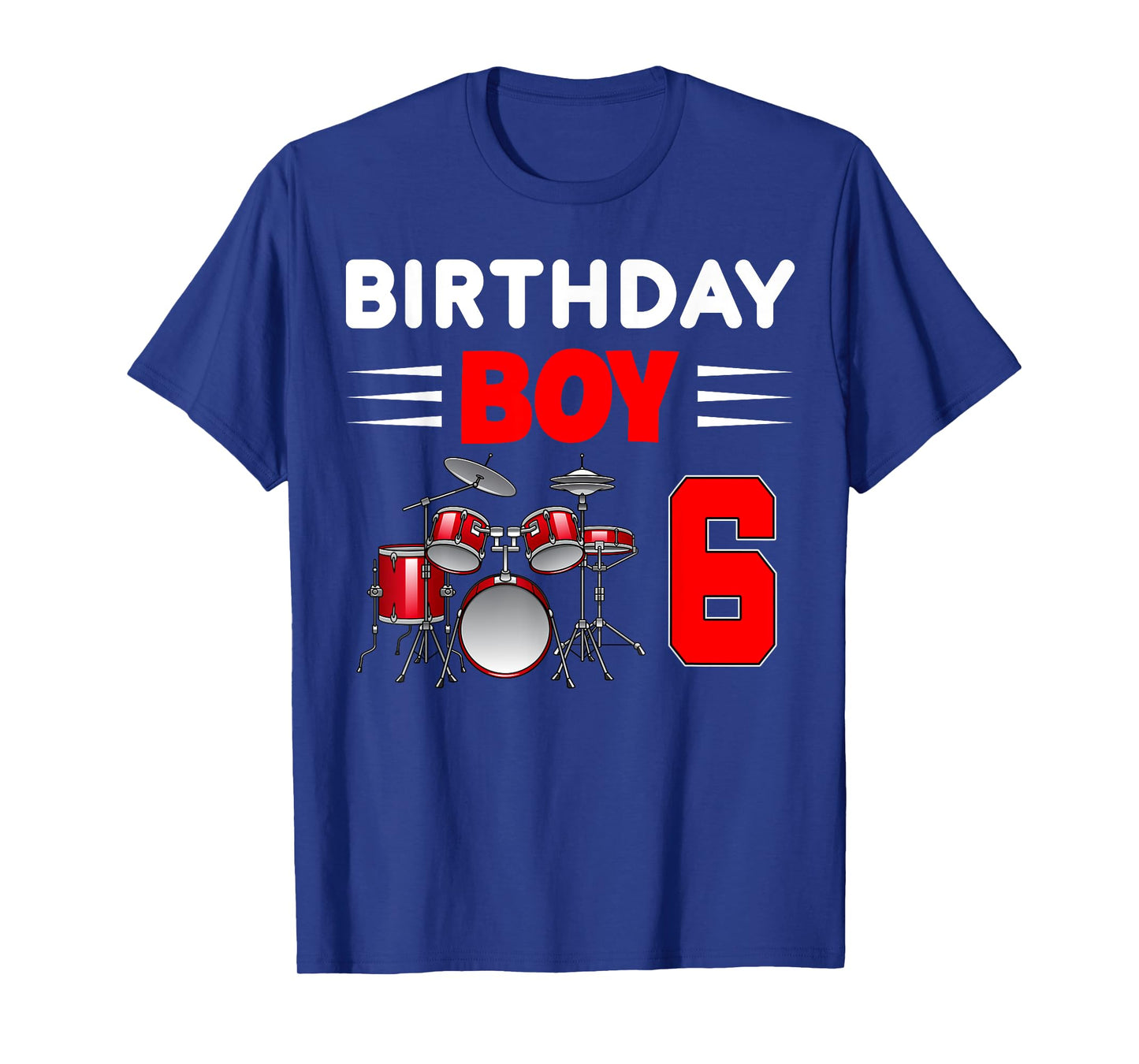 Cool Birthday Boy 6 Drums 6th Bday 6 Years Old T-Shirt