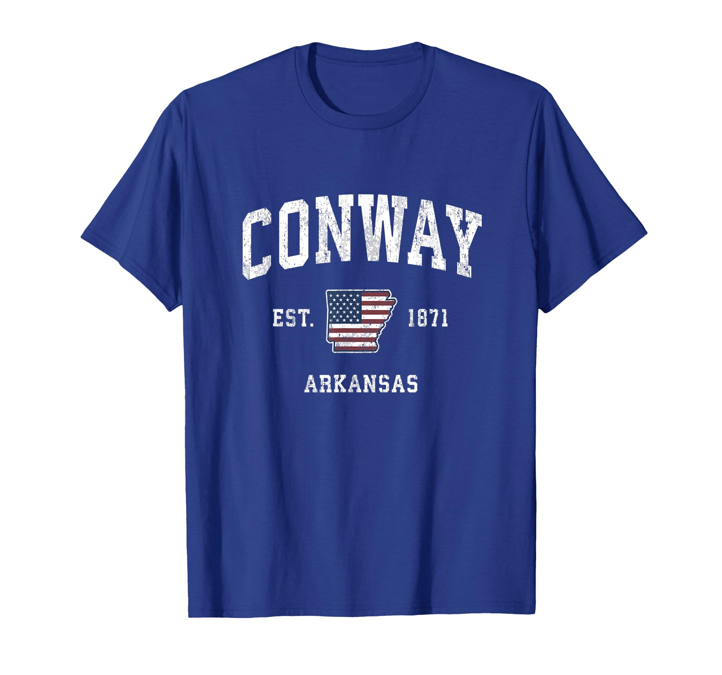 Conway Arkansas AR Vintage American Flag Sports Design Women Kids Men T-Shirt