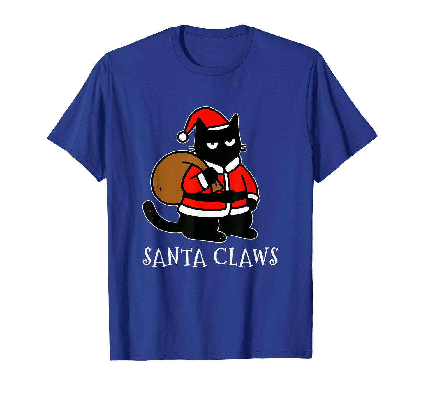 Funny Black Cat Santa Claws Christmas Kitty Xmas Cat Lovers T-Shirt