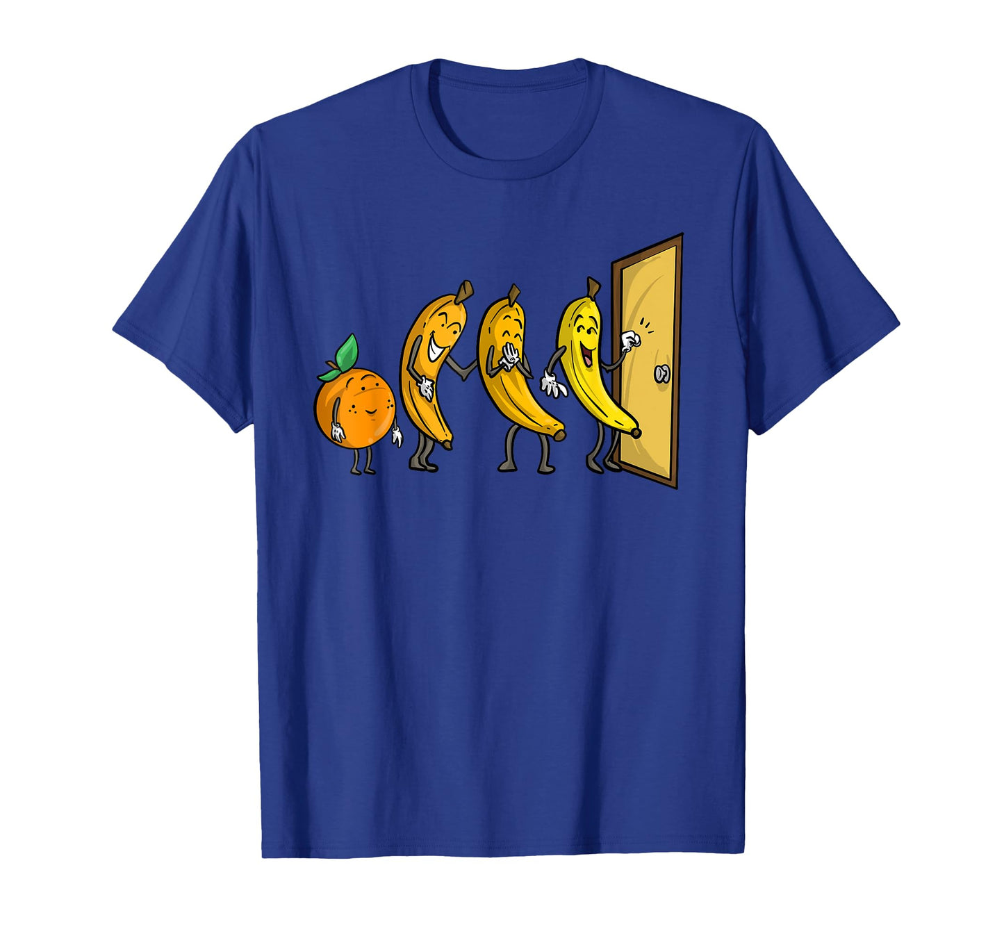 Funny Knock Knock 3 Bananas And Orange Cool Fruit Joke Gift T-Shirt