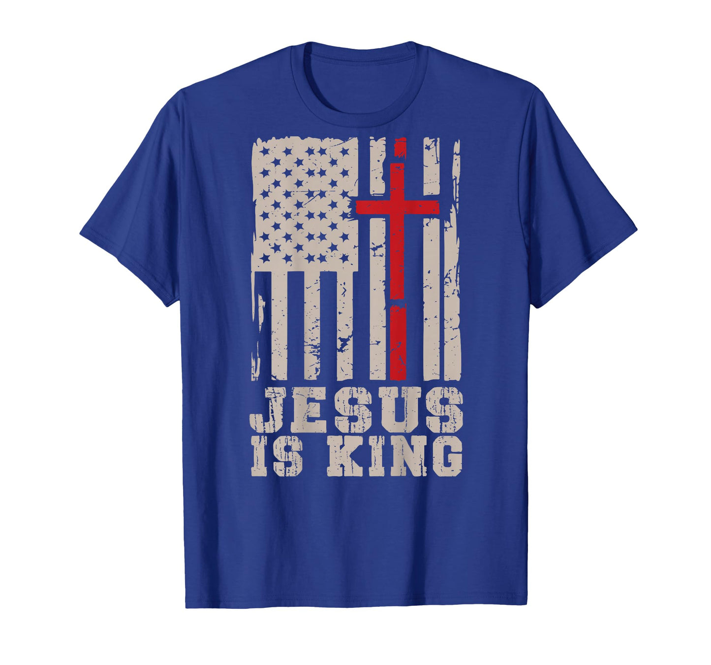 Jesus is King Christ Lord Patriotic Christian American Flag T-Shirt