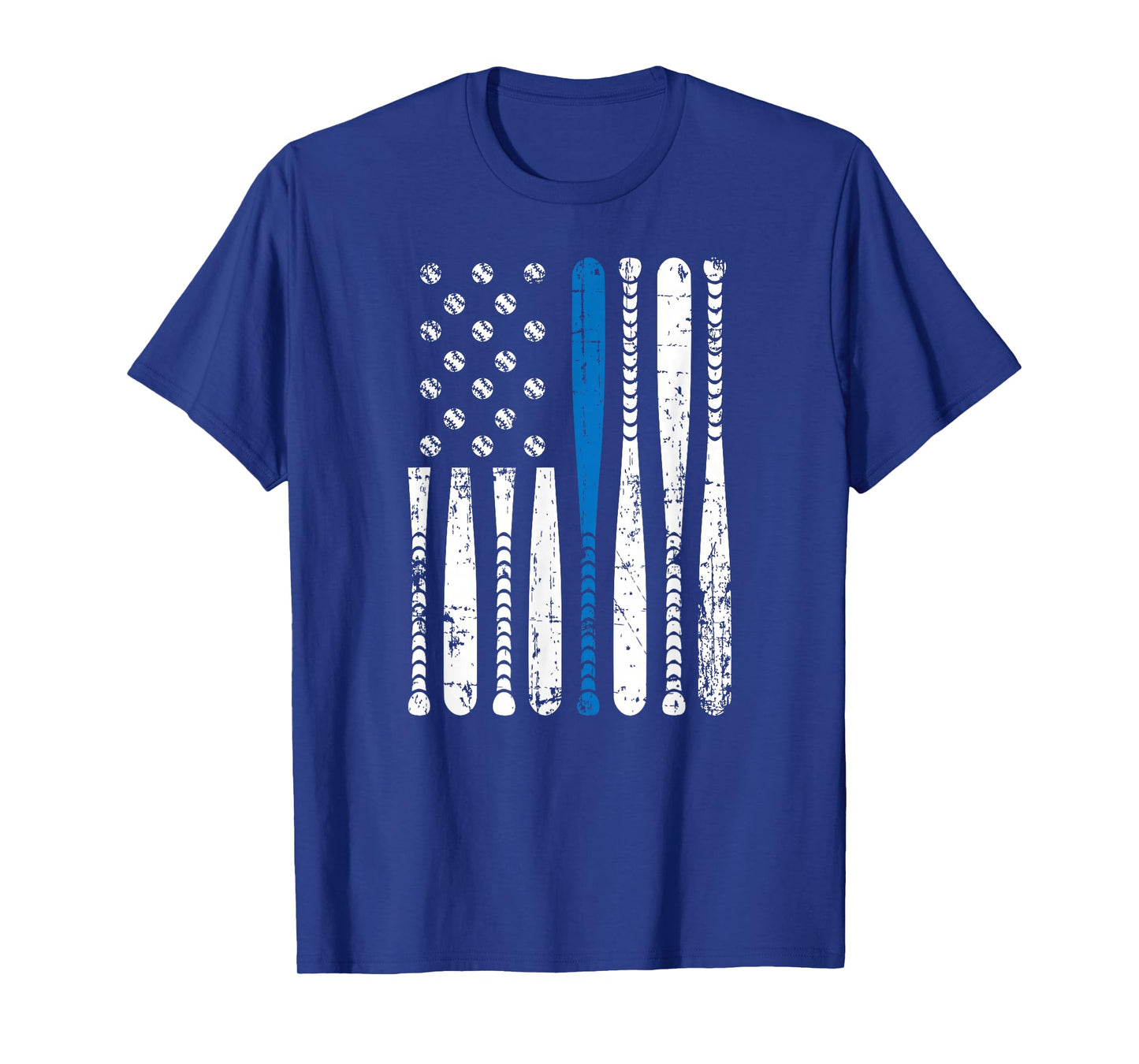 Thin Blue Line LEO USA Flag Police Support Baseball Bat Tee T-Shirt