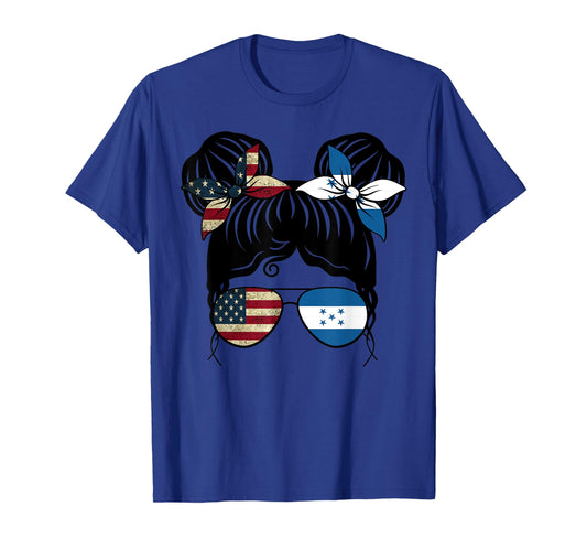 Half American Half Honduran Girl USA Honduras Flag Kids T-Shirt
