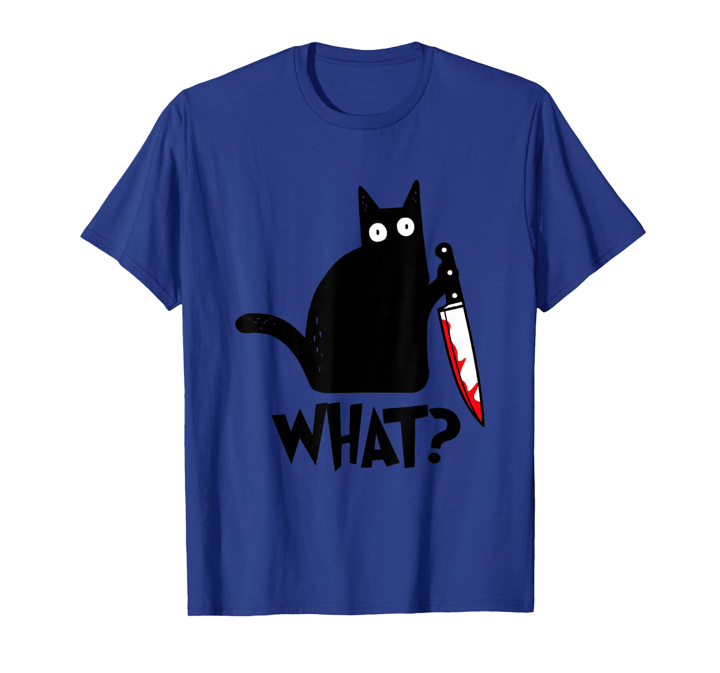 Cat What Funny Black Cat Shirt, Murderous Cat With Knife T-Shirt