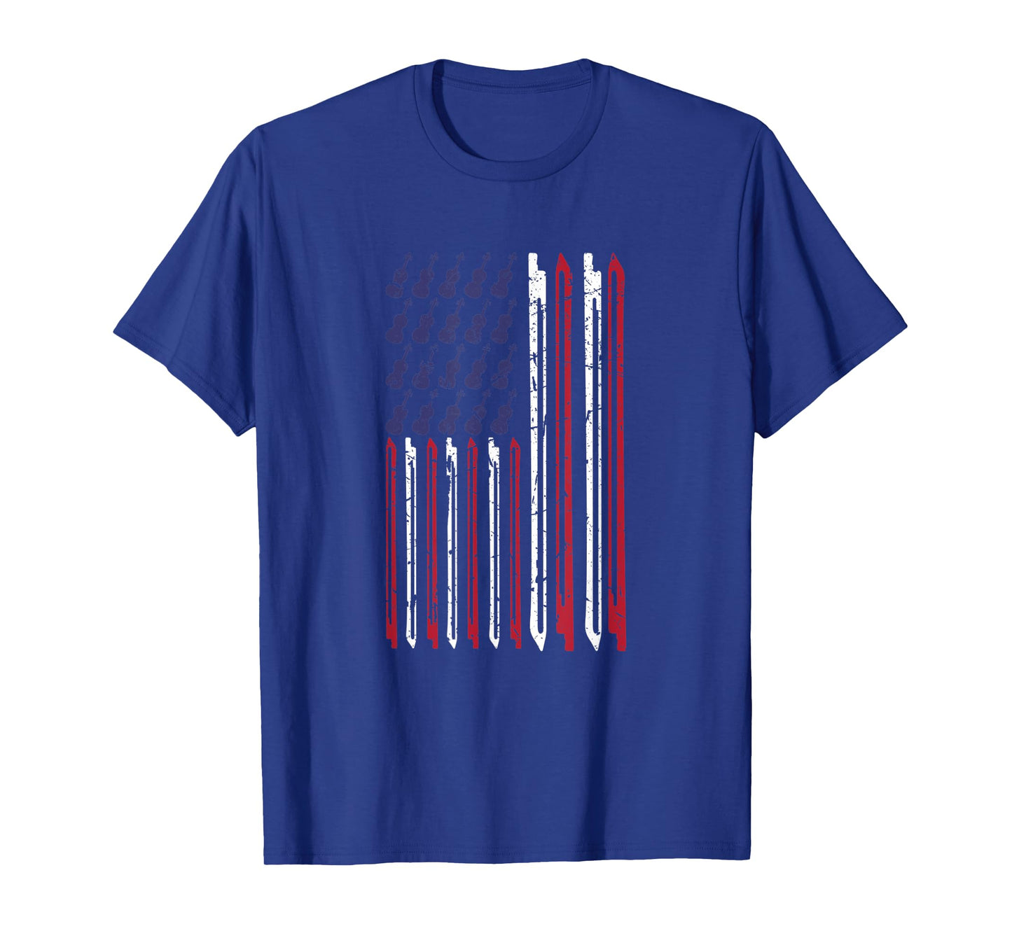 Violin Bow Music Musical Violinist USA American Flag T-Shirt for Women Kids Men