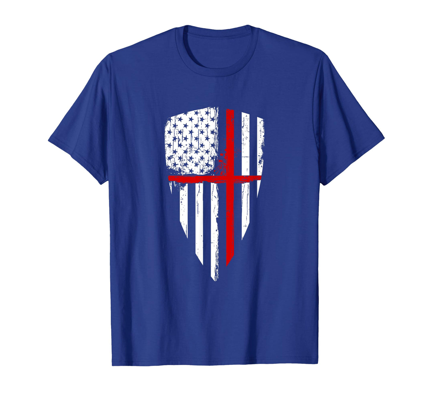 Red Line Crusader American Flag Shield Graphic Shirt Women Kids Men T-Shirt