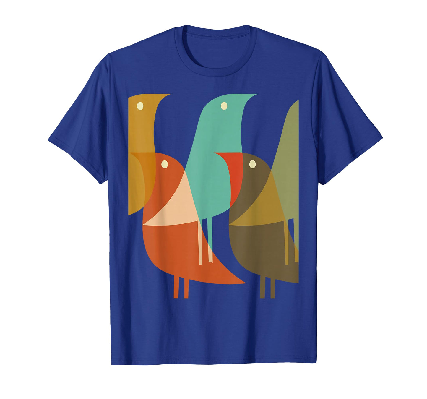 Bird Print Art Deco 60s Surf Beach Hippy Cool Retro T-Shirt