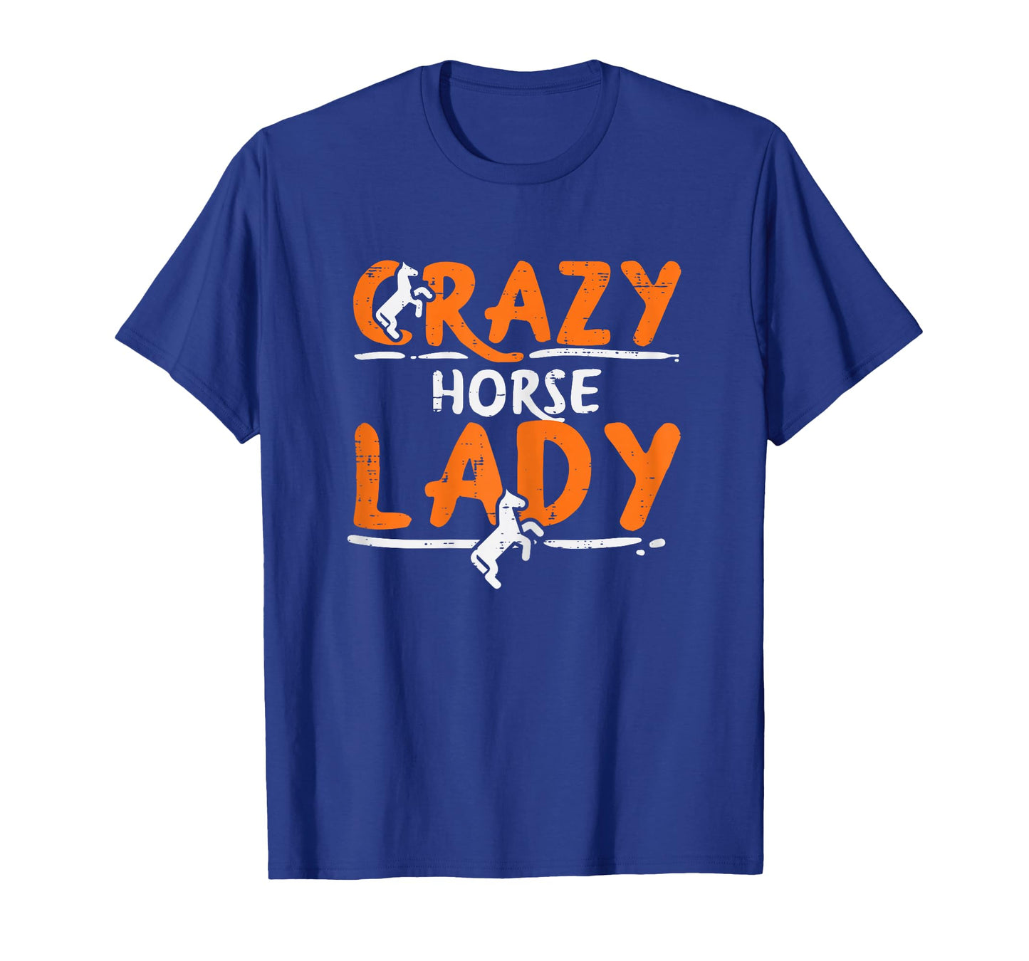 Crazy Horse Lady Funny Riding Racing Equestrian Women Girls T-Shirt