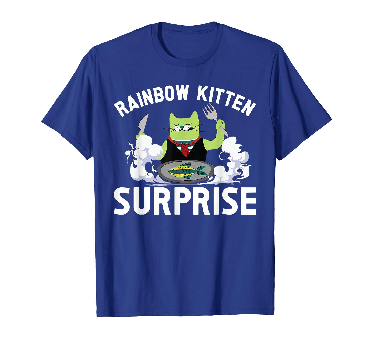 Cats Rainbow Kitten Surprise Cute Eat Retro Animals Vintage T-Shirt