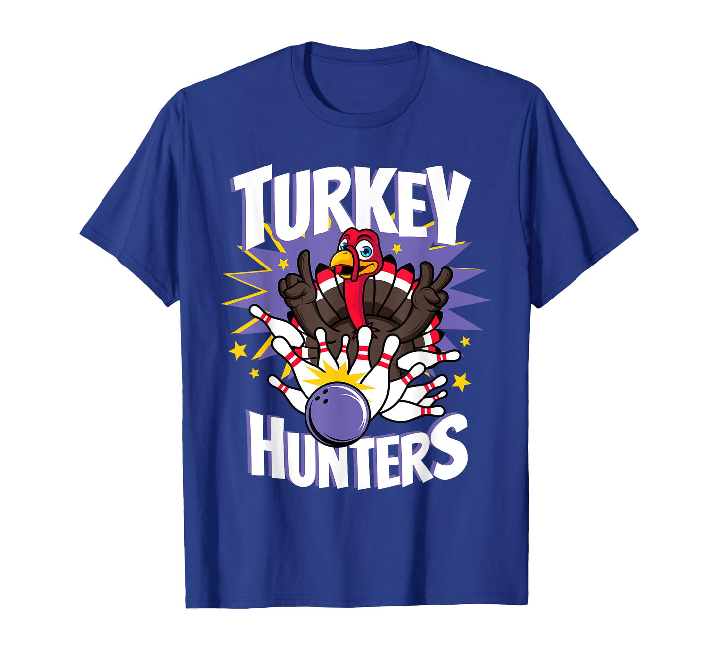 Funny Turkey Hunters Thanksgiving Bowler Bowling Player Gift T-Shirt