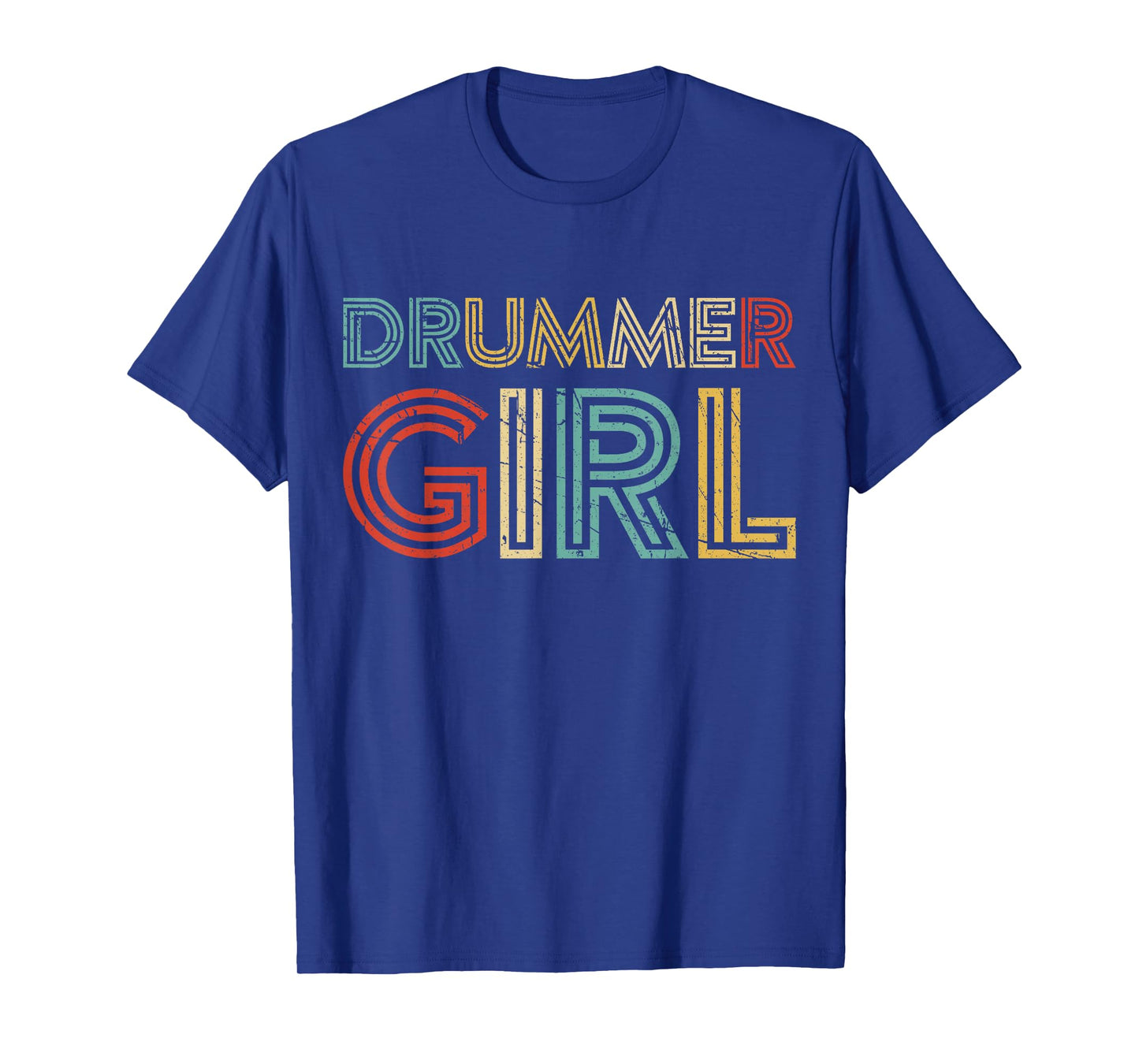Drummer Girl Retro Vintage Drumming Musician Percussionist T-Shirt