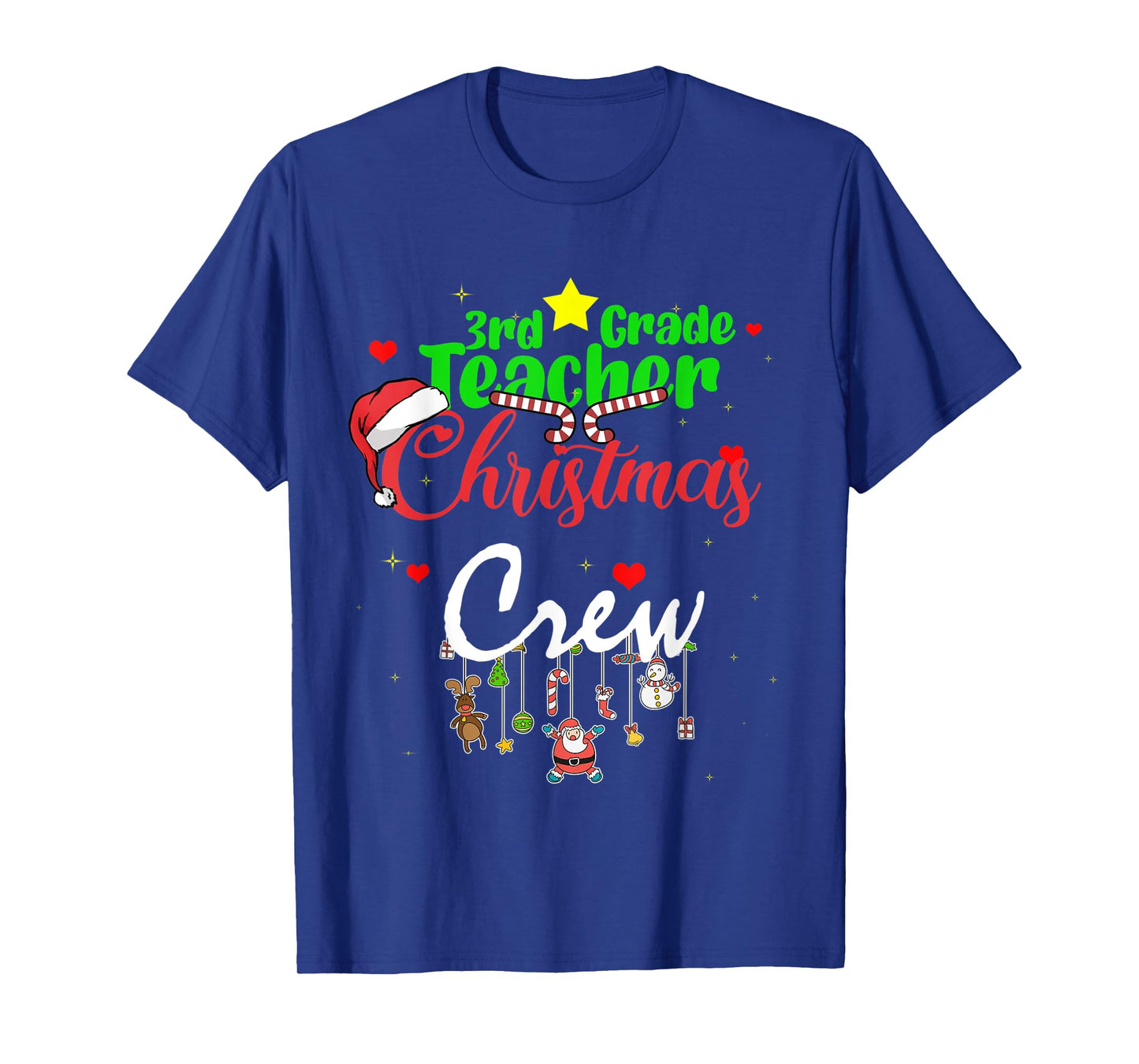 3rd Grade Teacher Christmas Crew Funny Xmas 2021 men Women T-Shirt