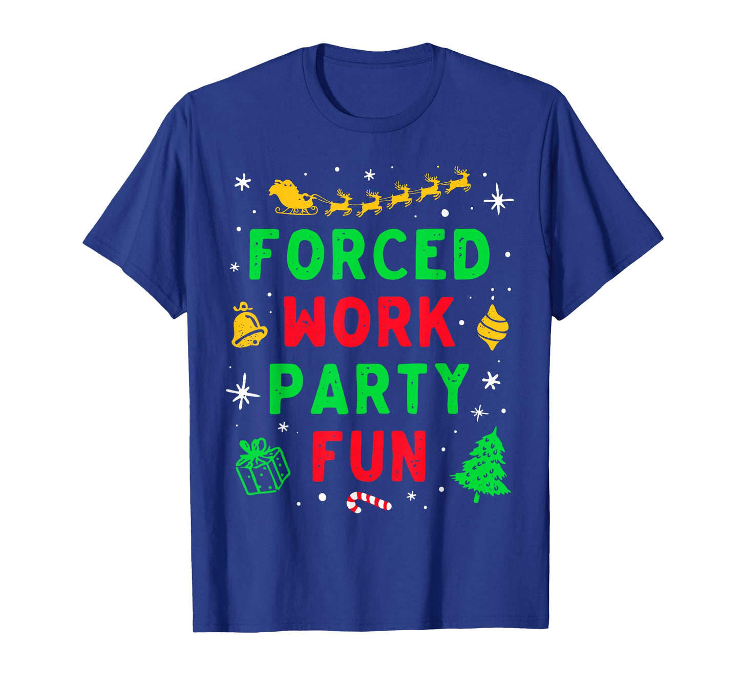 Forced Work Party Fun Vintage Office Merry Christmas Party T-Shirt