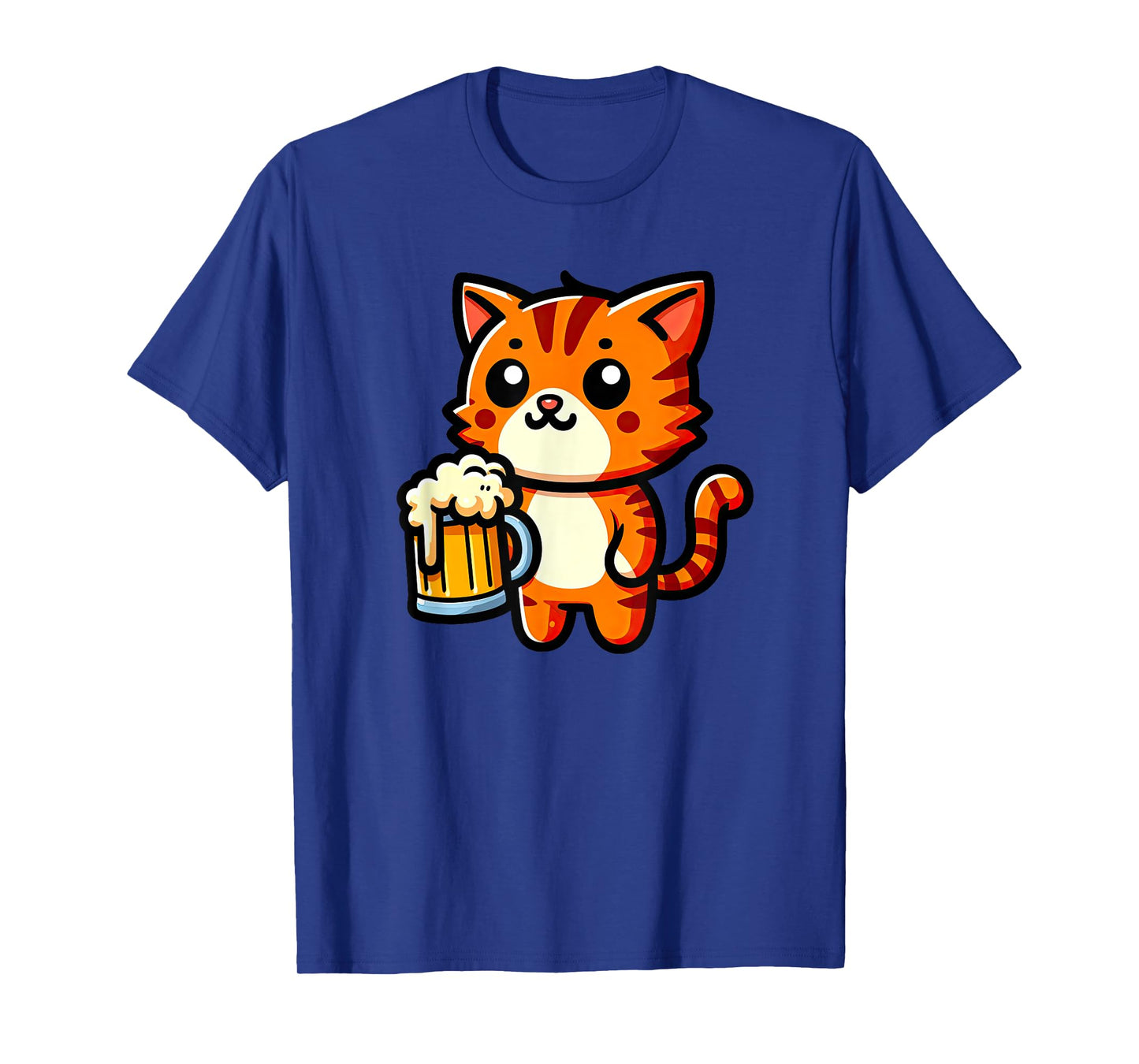 Orange Tabby Cat Beer Pet Funny Drinking T-Shirt