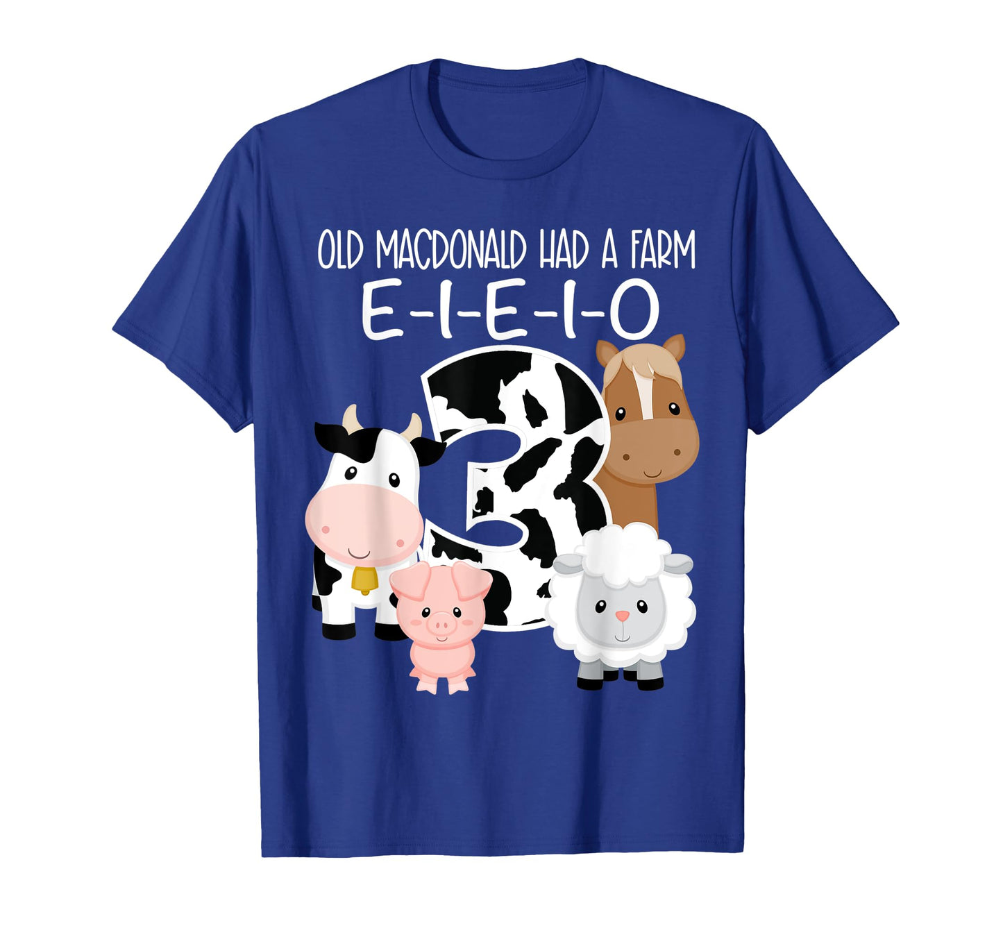 3rd Birthday Old MacDonald Farm Theme Birthday Farm Animals T-Shirt