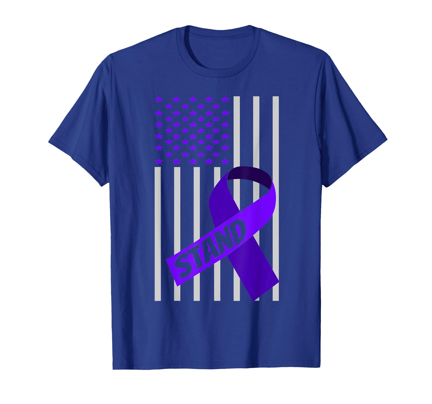 USA Flag Purple Ribbon Products Opioid Overdose Awareness T-Shirt for Women Men