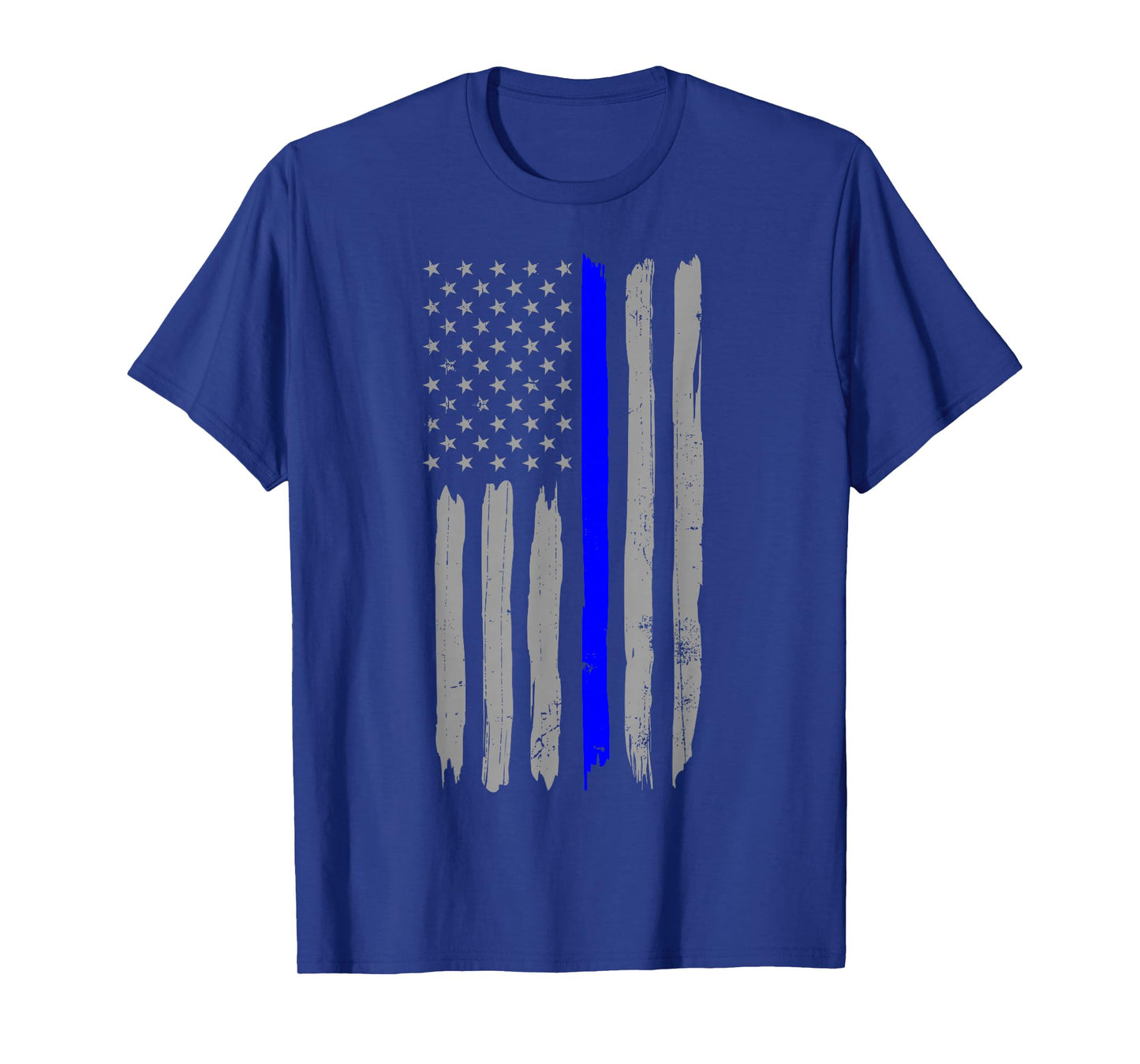 Vintage Thin Blue Line Shirt Police Support USA Flag T-Shirt