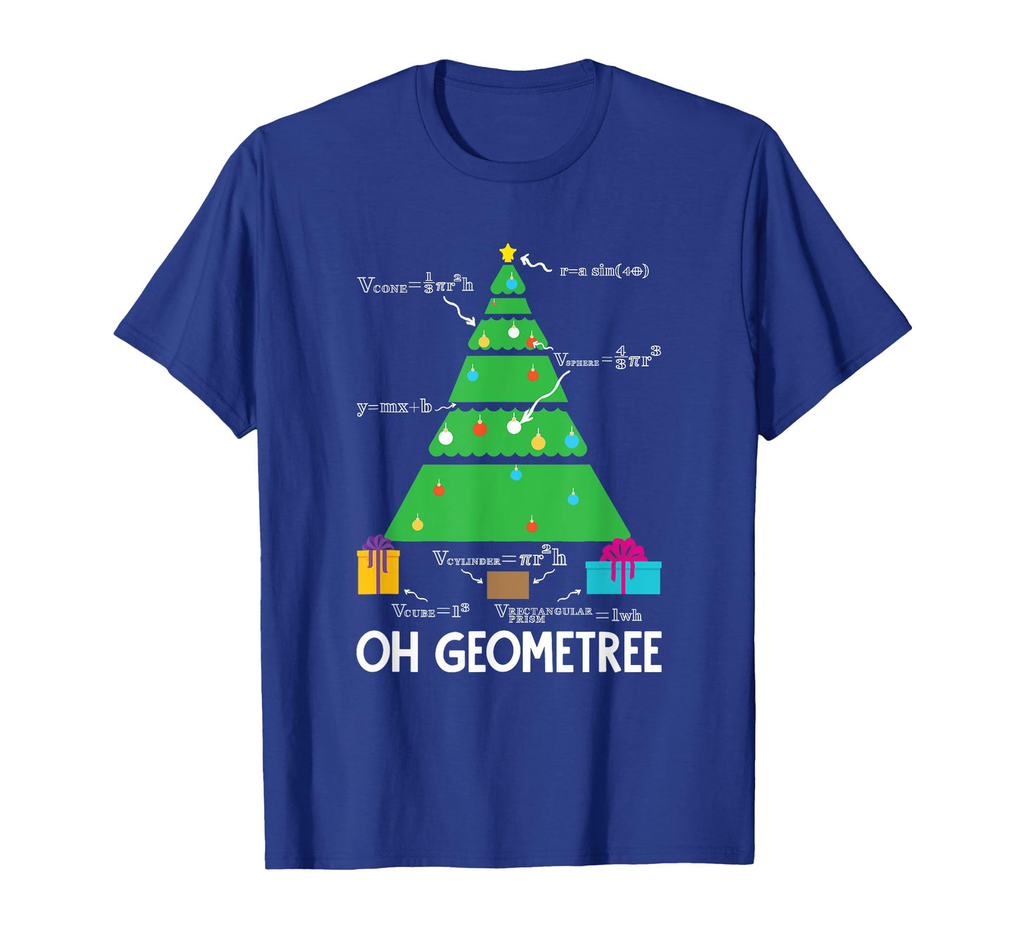 Christmas Tree Geometree Geometry Funny Math Teacher T-Shirt