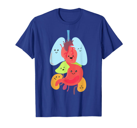 Cute Anatomy TShirt - Internal Organs Body Tee T-Shirt
