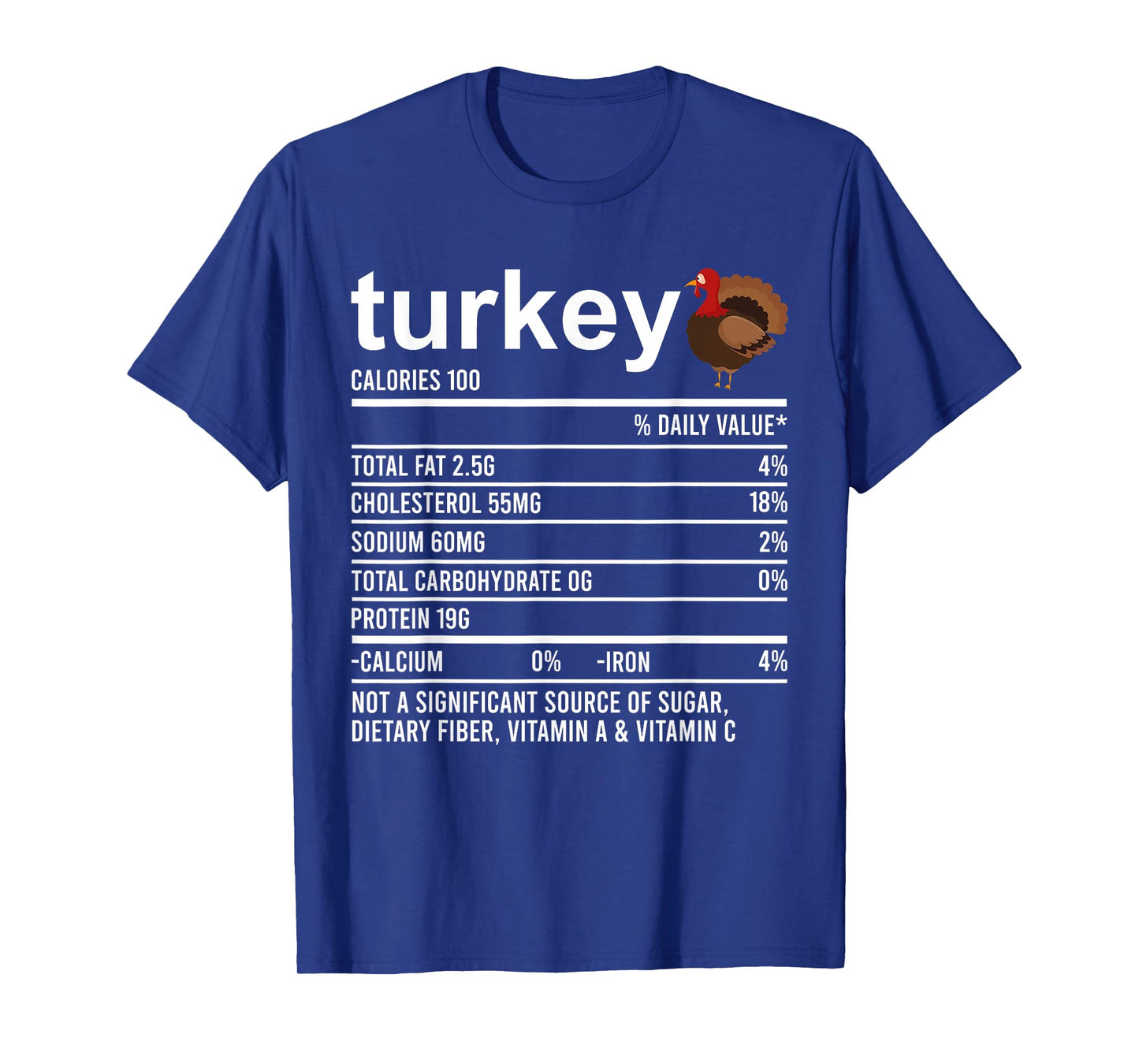 Thanksgiving Christmas Nutrition Shirt Clothing Co Funny Turkey Nutrition Fact Foodie T-Shirt