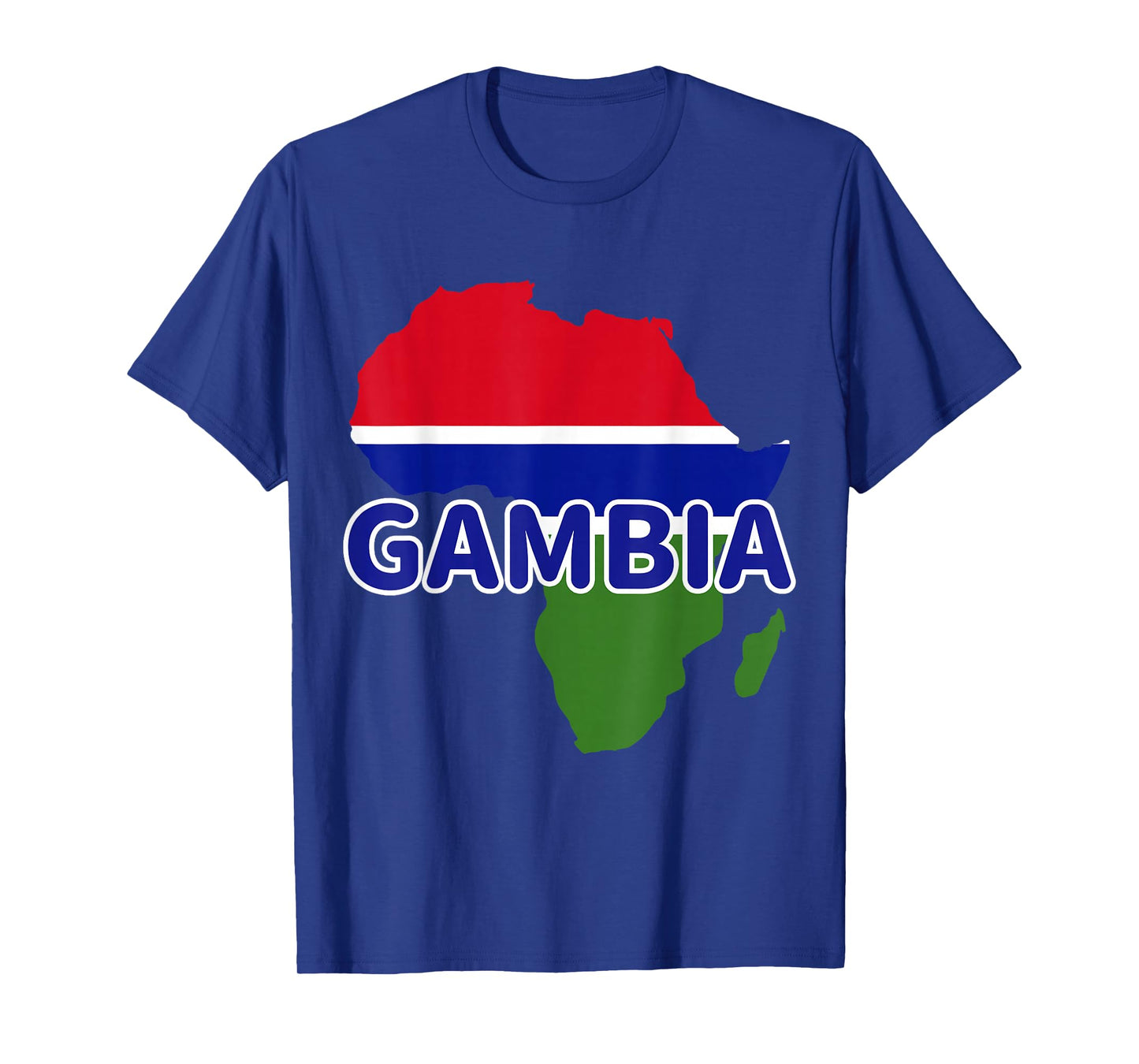Gambia Gambian Pride Flag Map Africa Print T-Shirt