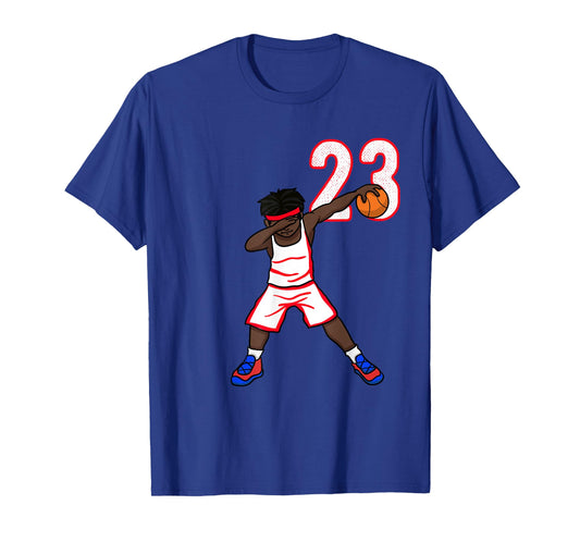Basketball Shirt Boys Number 23 Funny Dabbing T-Shirt Dab