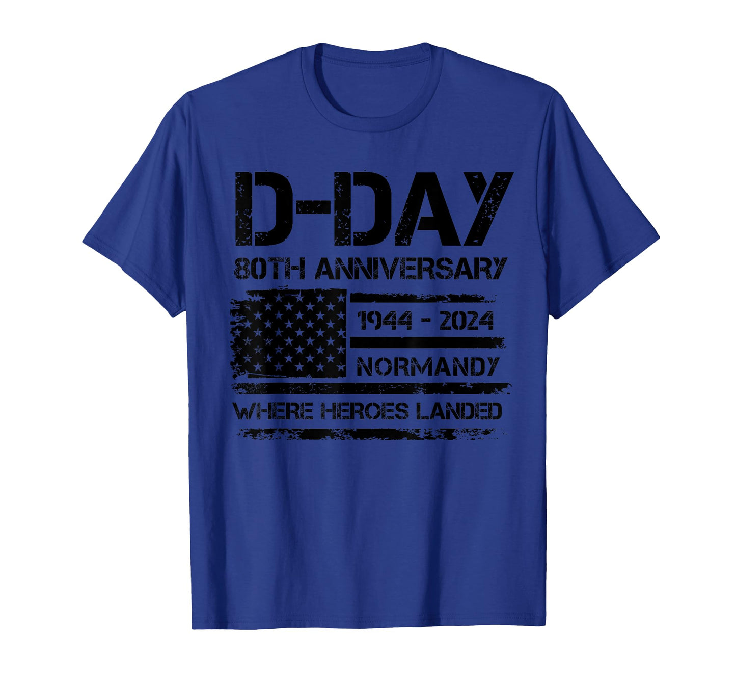 D-Day 80th Anniversary USA Flag Veteran Military Souvenir T-Shirt for Women Men