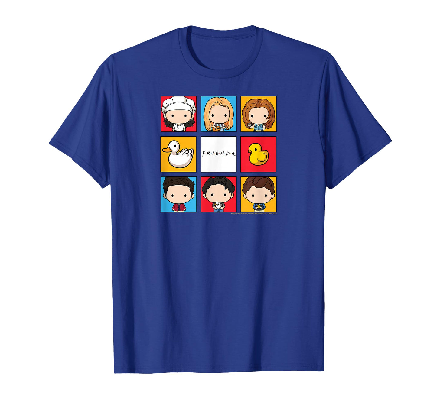 Friends Chibi Bunch Cast Pop Art Squares TV Show T-Shirt