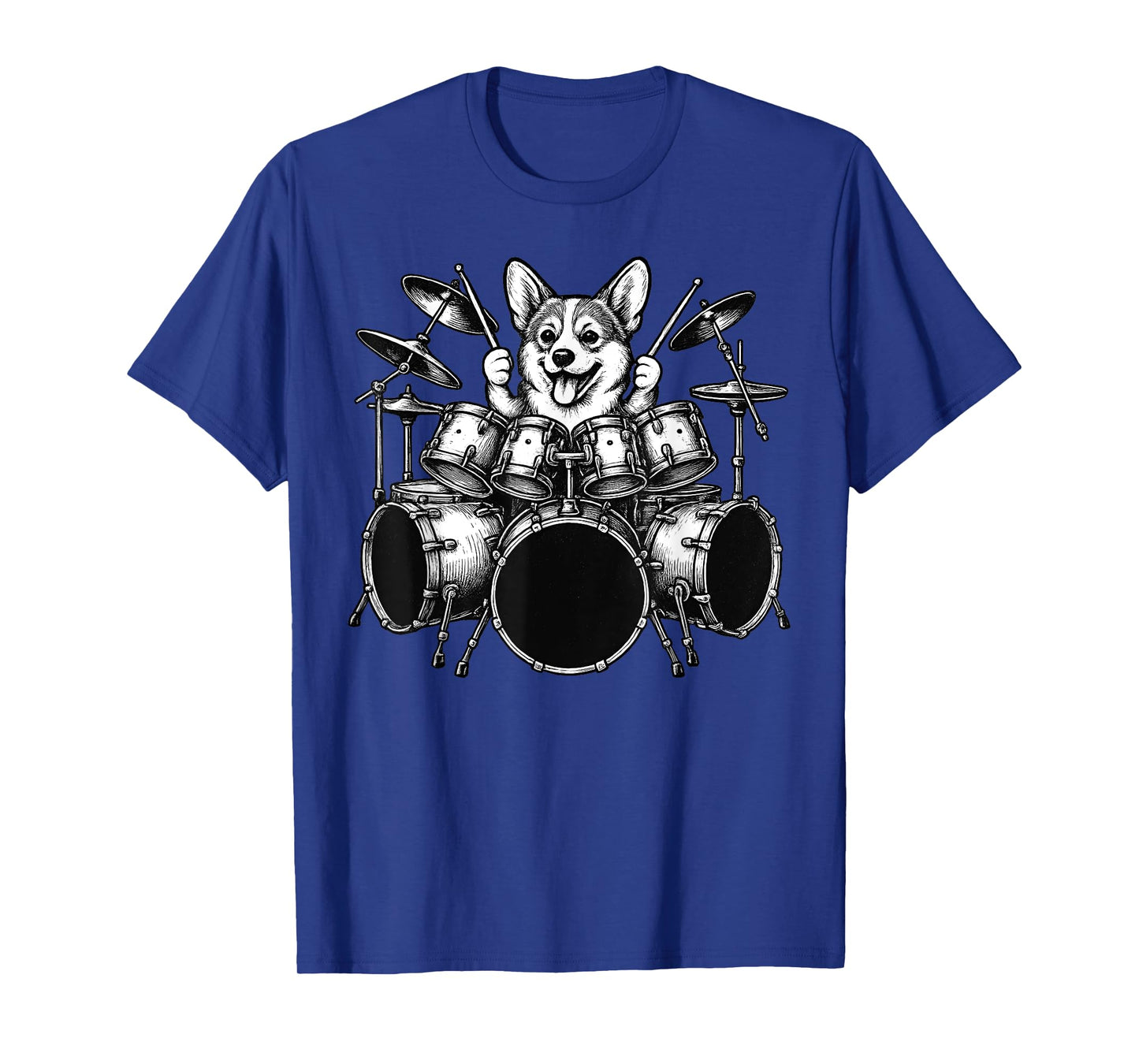 Corgi Playing Drums Drummer Dog Lover T-Shirt