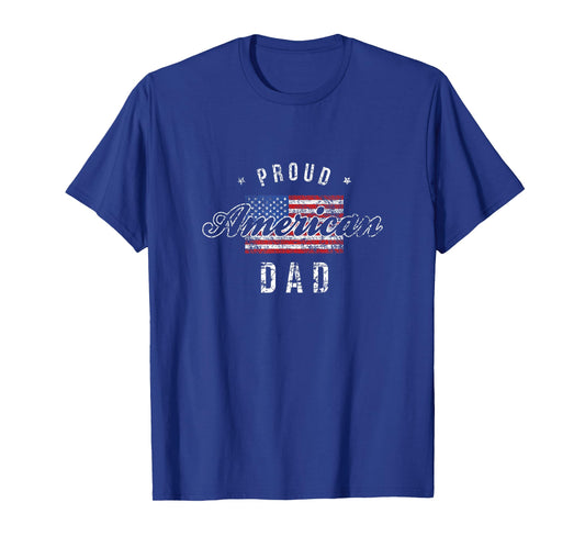 Mens Proud American Dad Shirt, 4th of July Gift USA