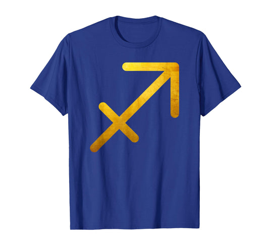 Vintage Gold Sagittarius Zodiac Symbol Art Astrology Star T-Shirt