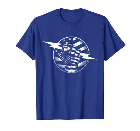 Electrician Hero American Flag Electrical Worker for Men T-Shirt