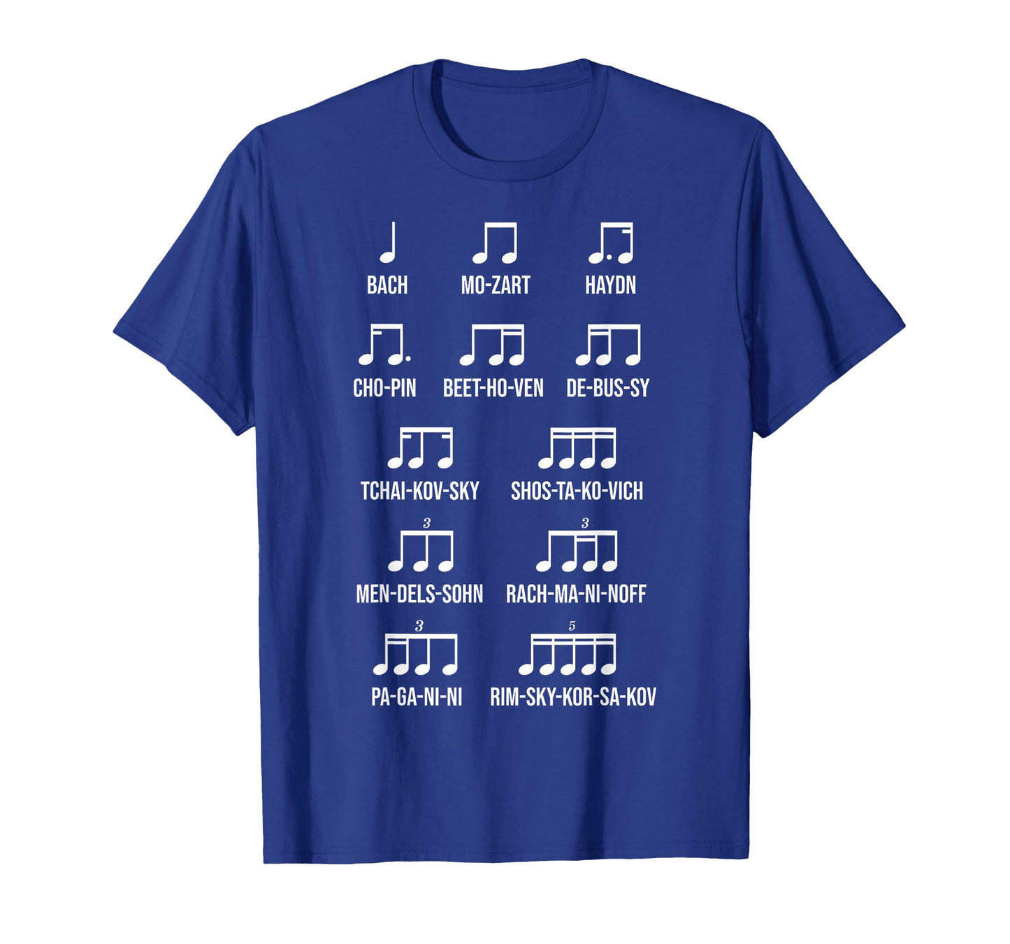 Composer Rhythm Music Gift Bach Mozart Beethoven Chopin T-Shirt Small