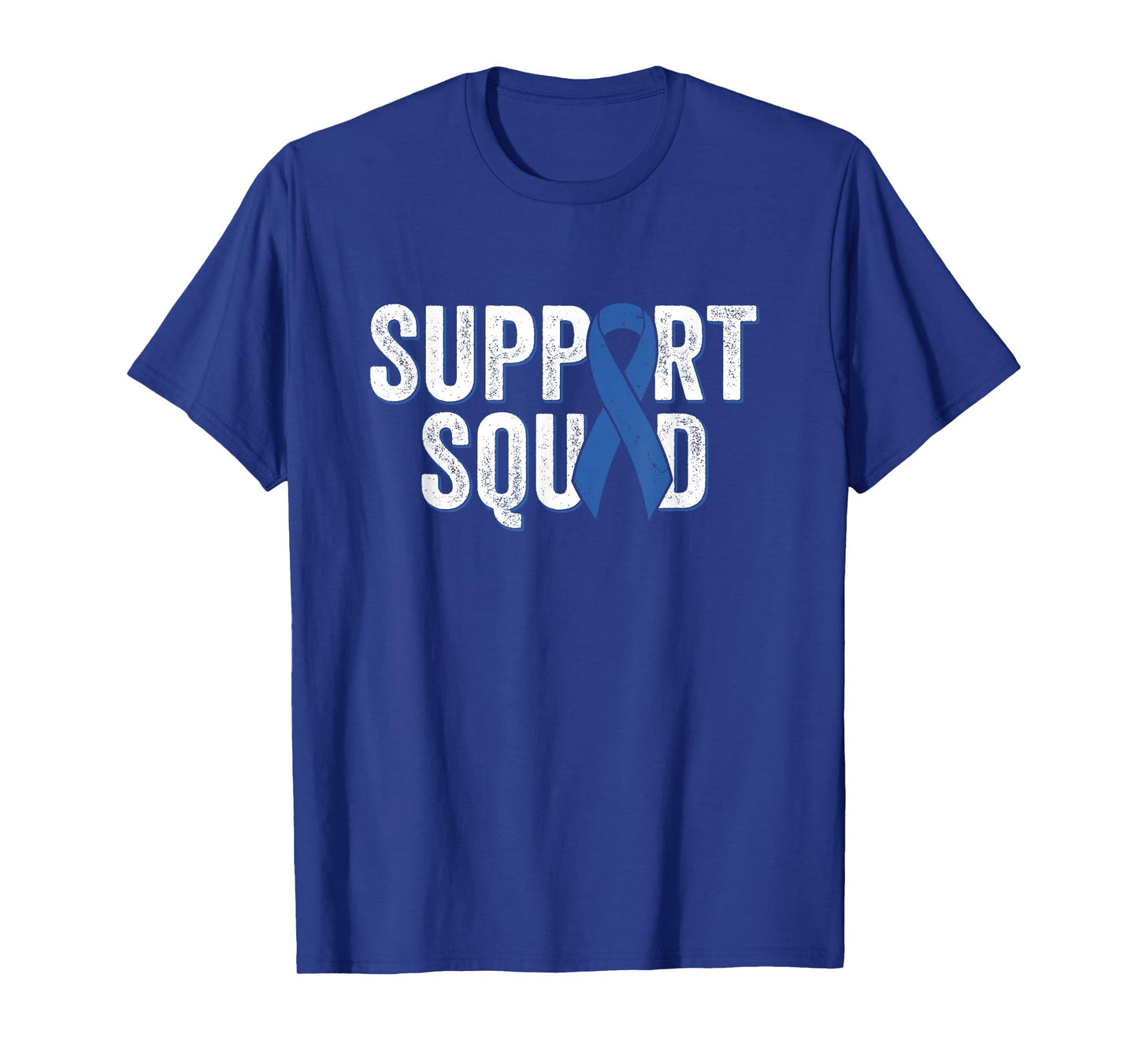 Colon Cancer Support Squad, Blue Colorectal Awareness Ribbon T-Shirt