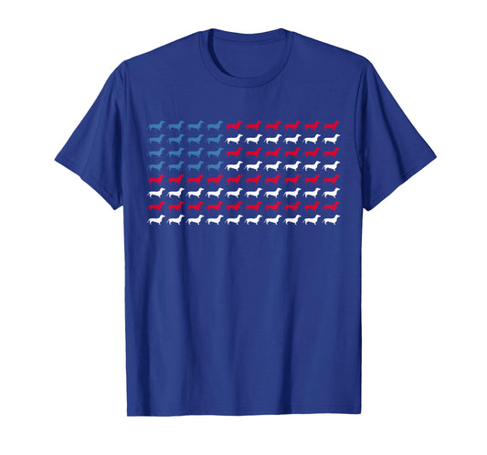 Dachshund Patriotic American Flag Dachshund 4th of July T-Shirt