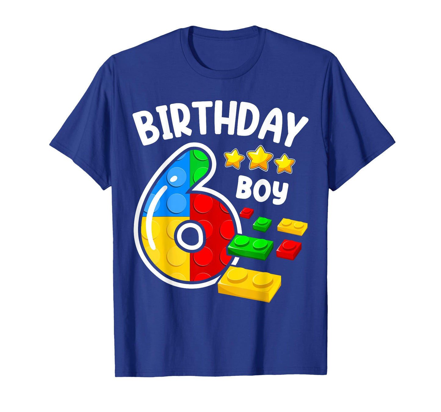 Block Building Toys 6th Birthday Boy 6 Years Master Builder T-Shirt