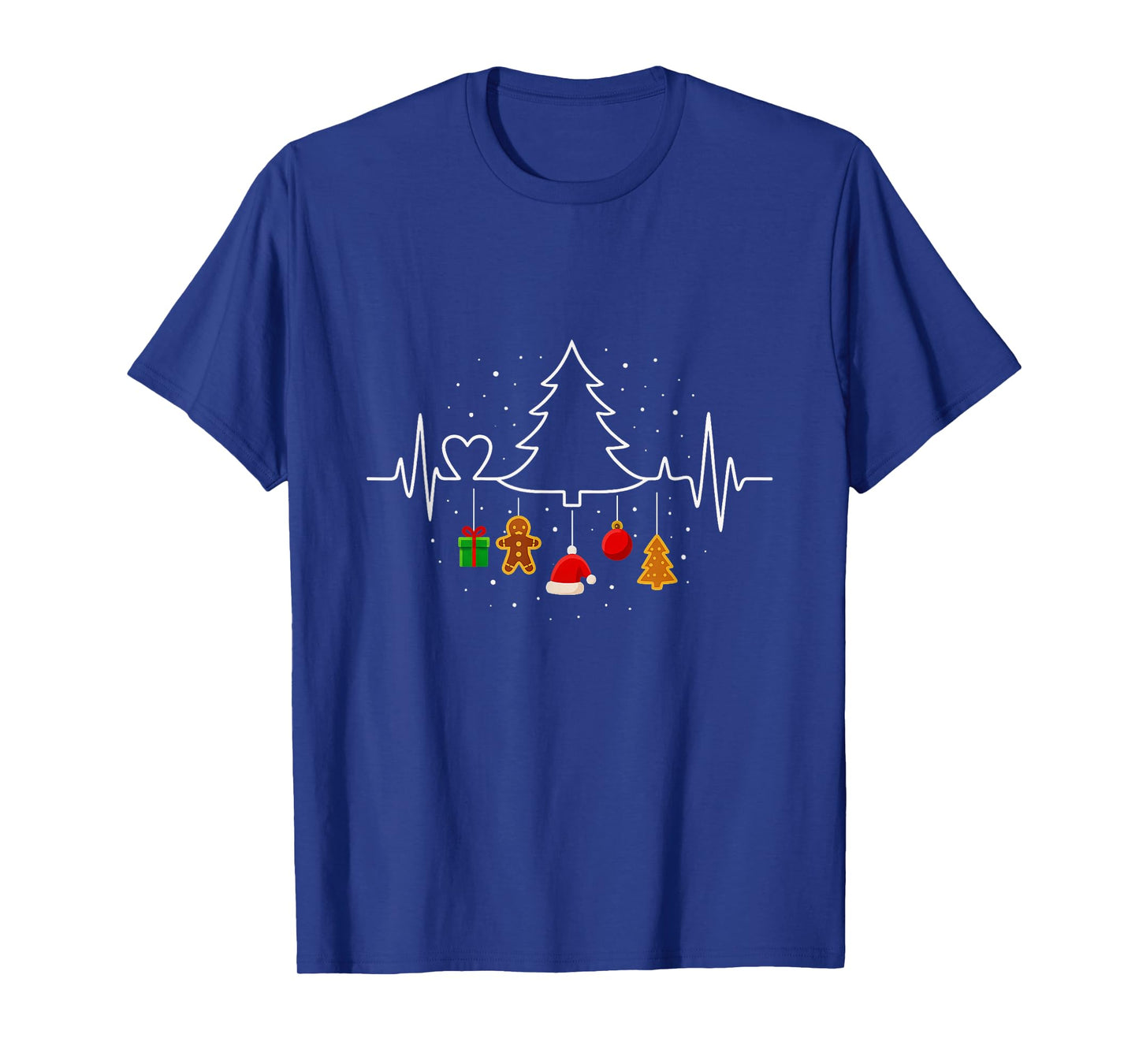 Christmas Tree Heartbeat Funny Nurse T-Shirt