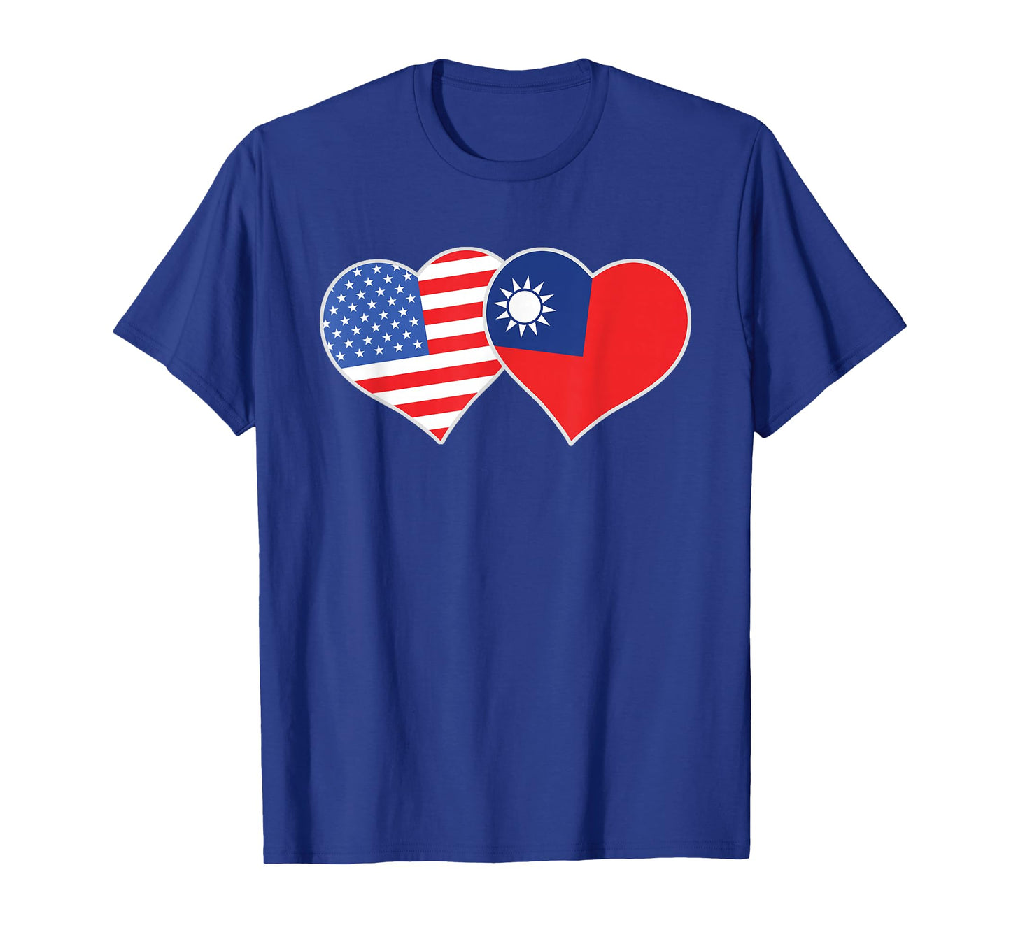Half Taiwanese American Flag Heart Love US Taiwan Pride T-Shirt