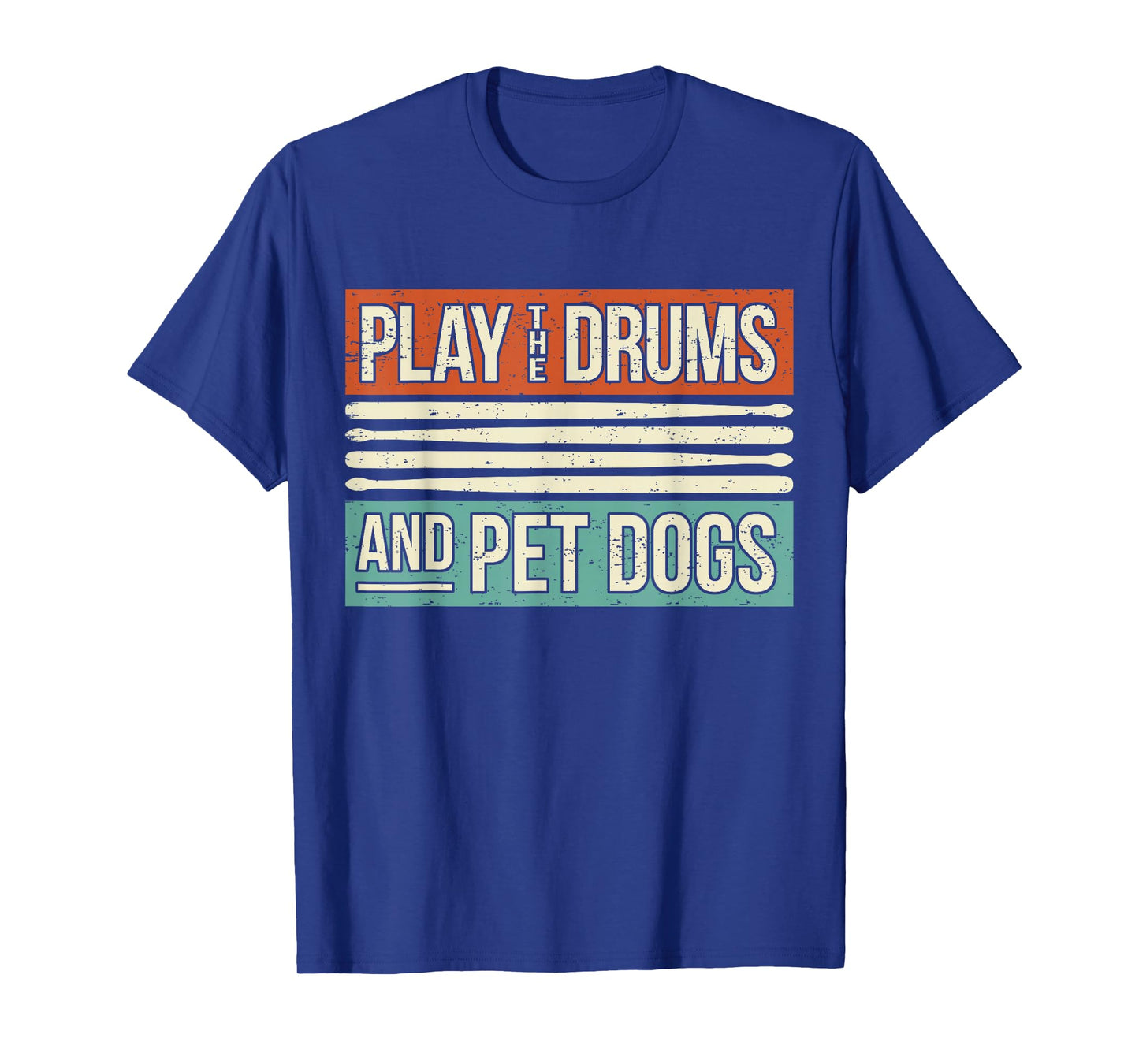 Retro Drummer Dog Owner Drumming Drums Percussion I Pet Dogs T-Shirt