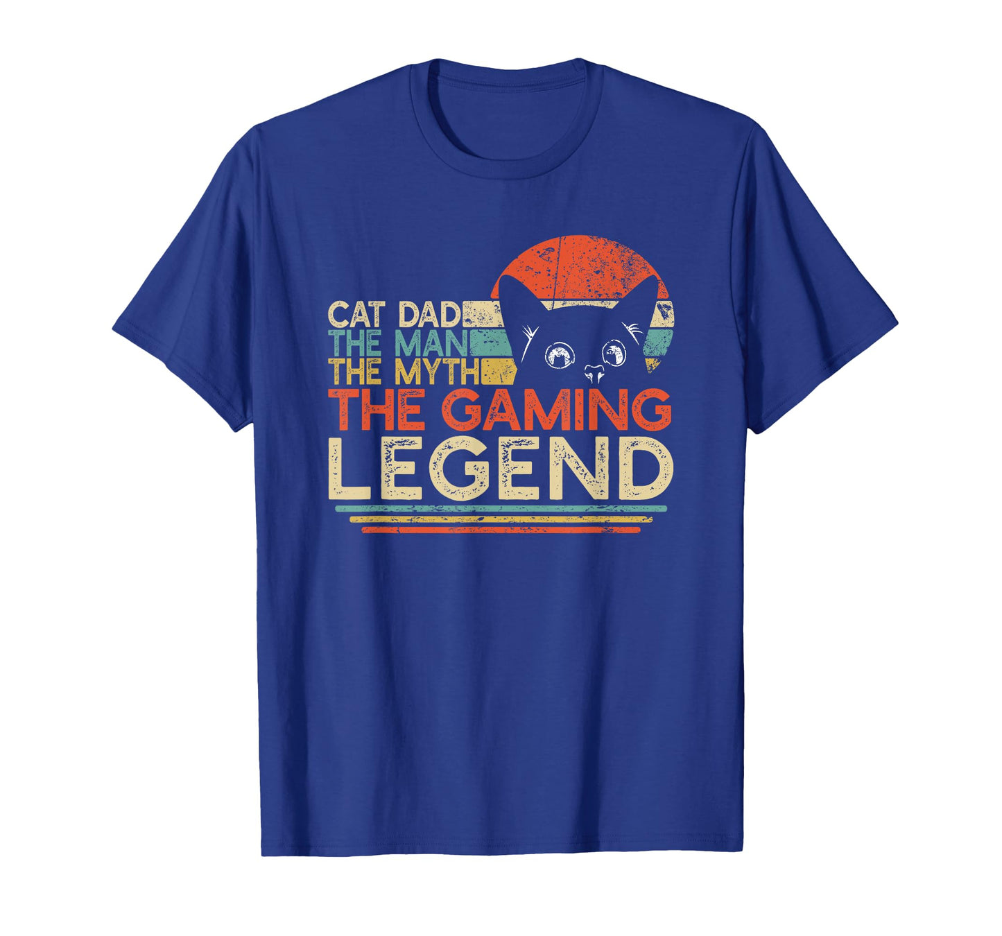 Video Game Player Cat Dad Man Myth Gaming Legend Gamer T-Shirt